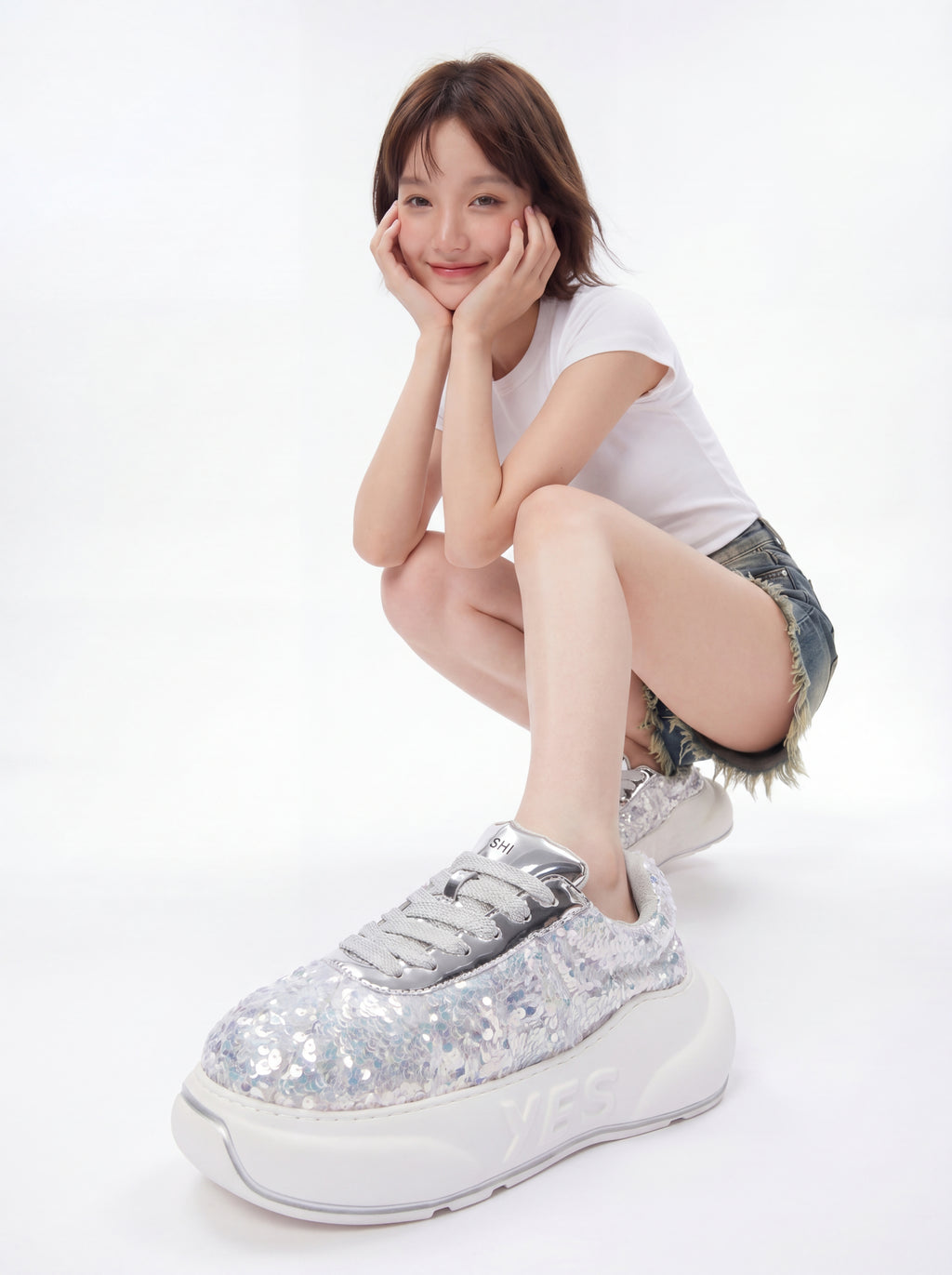 Glitter Silver Chunk